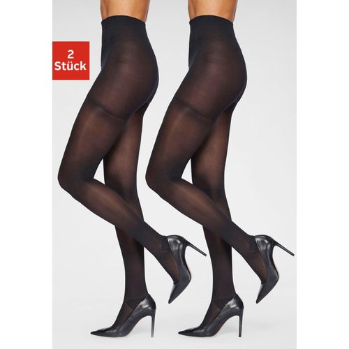 Stützstrumpfhose LASCANA, Damen, Gr. S (36/38), schwarz, Obermaterial: 93% Polyamid, 7% Elasthan, uni, elastisch, Strumpfhosen, mit verstärktem Höschenteil