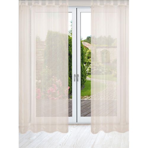 Gardine HEINE HOME, weiß (wollweiß), B:135cm H:245cm, Polyester, Gardinen