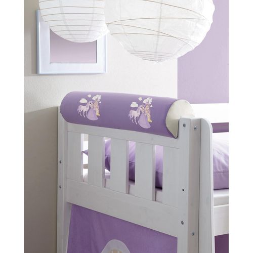 Nackenrolle TICAA, lila (helllila, beige), L:79cm Ø:16,5cm, Baumwolle, Funktionskissen