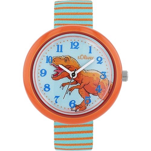 Quarzuhr S.OLIVER, orange (orange, türkisfarben), Armbanduhren, Kinder, Armbanduhr, Kinderuhr, Jungenuhr, Schulanfang, Geschenkidee
