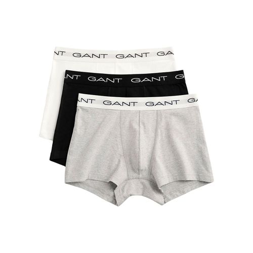 Boxershorts GANT, Herren, Gr. XXL, grau (grau melange), Jersey, Obermaterial: 95% Baumwolle, 5% Elasthan, meliert, bequem, Unterhosen, mit elastischem Logobund