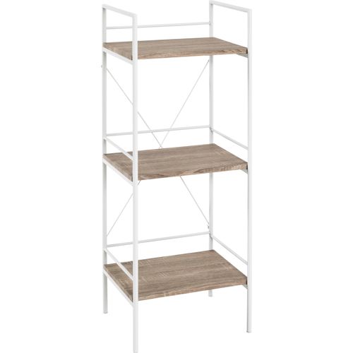 Regal HAKU, weiß, B:34cm H:96cm T:27cm, Metall, Regale, Badregal Haushaltsregal Büroregal Standregal