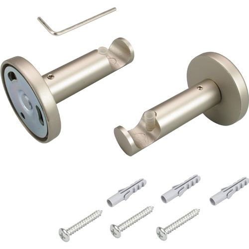 Gardinenstangenhalter LIEDECO, grau (chromfarben), Ø:16cm, Gardinenstangenhalterungen, für Gardinenstangen Ø 16 mm