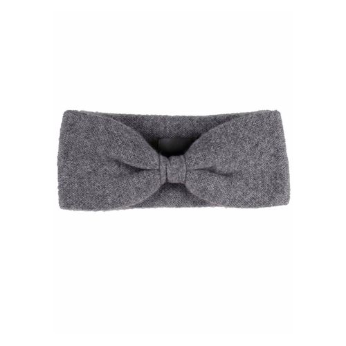 Stirnband ZWILLINGSHERZ, Damen, grau (dunkelgrau), Strick, Kaschmir, unifarben, casual,modisch,feminin, Mützen, Cashmere, Feinstrick