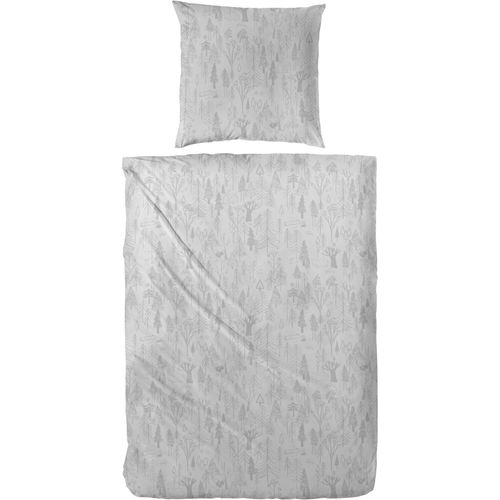 Bettwäsche PRIMERA, grau (dunkelgrau), B/L: 135cm x 200cm, , Feinbiber, B/L: 80cm x 80cm, Feinbiber, Obermaterial: 100% Baumwolle, Bettwäsche