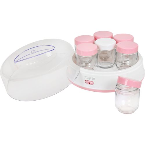 EXQUISIT Joghurtbereiter "YM 3101 wep", rosa (pink, weiß), B:25cm H:14,7cm T:25cm, Joghurtbereiter