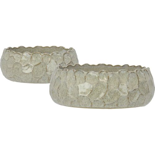 Dekovase HOME AFFAIRE, weiß, H:8cm Ø:23cm, Keramik, Vasen