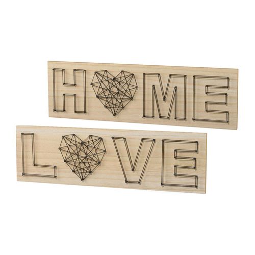 Holzbild CREATIV HOME, silber (farbe bild(er): silberfarben), B:40cm H:15cm T:4cm, Bilder, Wanddeko, aus Holz, mit Schriftzug