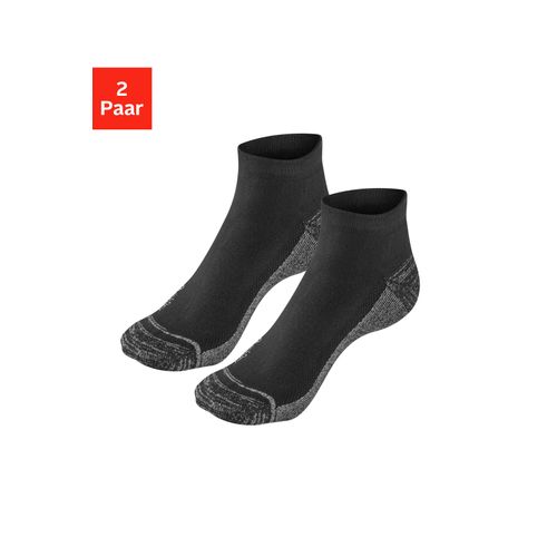 Kurzsocken H.I.S, Herren, Gr. 39/42, schwarz (2x schwarz), Materialmix, uni und meliert, elastisch, Socken, Gepolsterte Golfsocken schnelltrocknend
