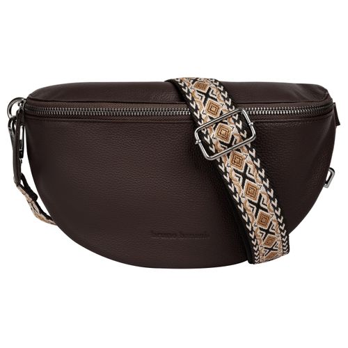 Gürteltasche BRUNO BANANI, Damen, Gr. B/H/T: 27cm x 15cm x 9cm onesize, braun, Leder, unifarben, leicht glänzend, Taschen, echt Leder