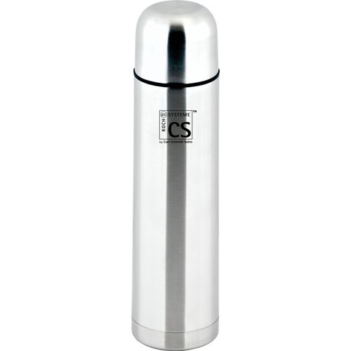 Isolierflasche CARL SCHMIDT SOHN "Elstra", grau (edelstahl), 1.000ml, Edelstahl, Trinkflaschen, Isolierflasche, rostfreier Edelsgtahl, bruch- und stoßfest