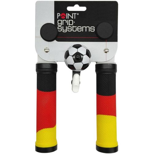 Fahrradlenkergriff POINT, schwarz, Lenkergriffe, 130, Kunststoff, schwarz-rot-gold optik, B:28cm L:130cm