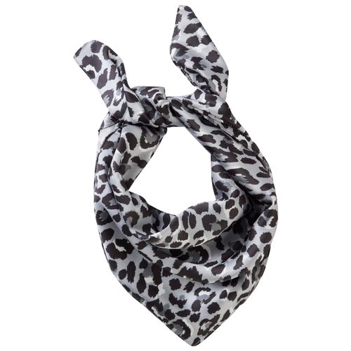 Halstuch LAURA SCOTT, Damen, grau (grau, schwarz), Satin, Polyester, Animalmuster, bedruckt, leicht glänzend, leicht durchscheinend, leicht transparent, feminin, Modetücher, mit trendigem Allover-Leopard-Muster - NEW