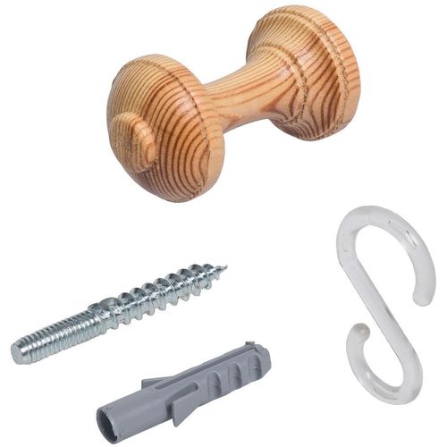 Raffhalter LIEDECO, beige (kieferfarben), Materialmix, Raffhalter, Schalhalter 7 cm