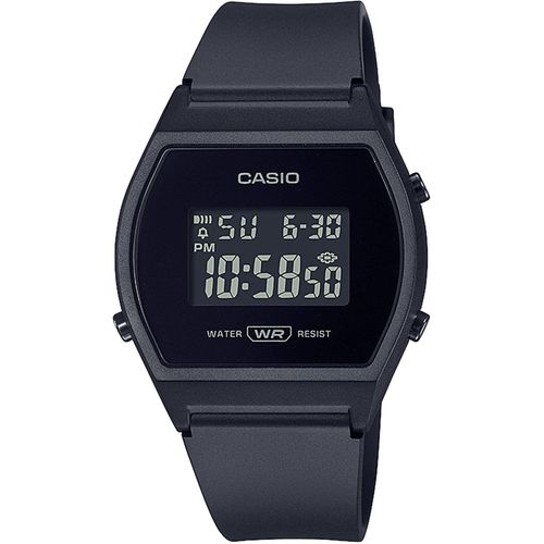 Chronograph, schwarz (schwarz, schwarz), CASIO TIMELESS COLLECTION, Armbanduhren, Damen, Quarzuhr, Armbanduhr, Damenuhr, Digitaluhr,Resinarmband, Stoppfunktion