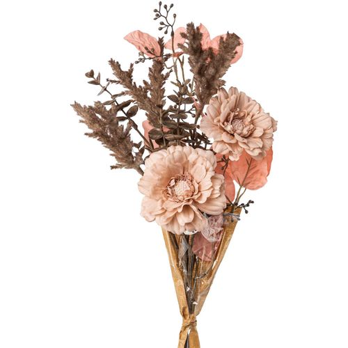 Kunstblumenstrauß CREATIV GREEN "Zinnien-Mix-Bund", rosa (altrosa), B:20cm H:58cm T:12cm, Polyester, Kunstpflanzen