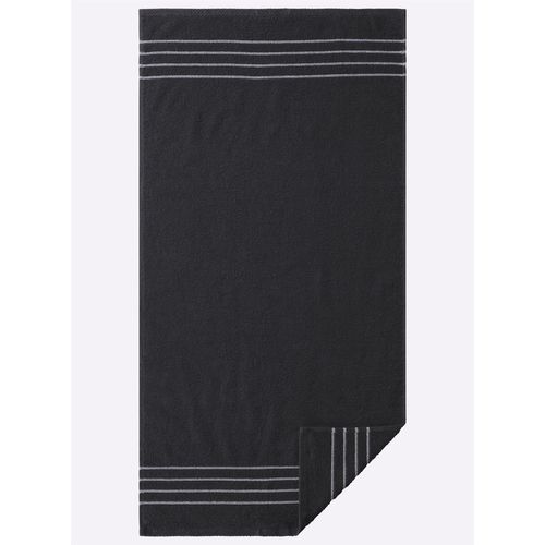 Handtuch WÄSCHEPUR, schwarz, B:50+70cm L:100+140cm, 100% Baumwolle, Handtücher (Packung)