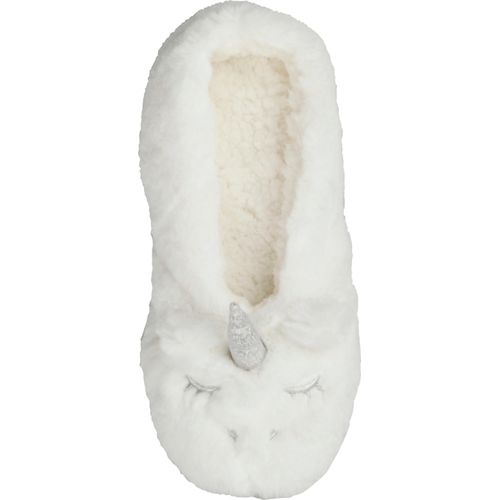 Haussocken CAPELLI NEW YORK, Damen, Gr. 39-42, weiß (ivory combo), Polyester, unifarben mit Farbeinsatz, elastisch, Socken, mit glitzerndem Einhorn-Horn