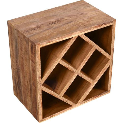 Weinregal HOME AFFAIRE, beige (natur), B:40cm H:40cm T:25cm, Massivholz, Regale