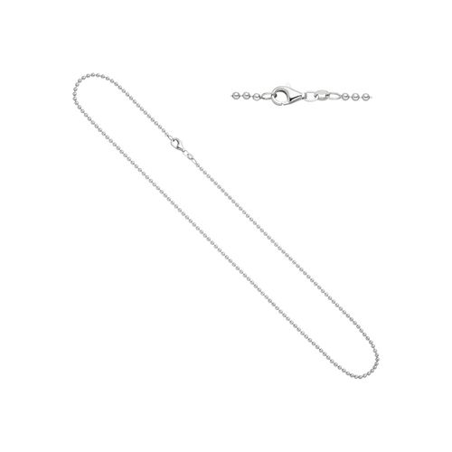 Silberkette JOBO, silber (silber 925), Halsketten, Damen, Silber 925 (Sterlingsilber), L: 38cm, Kugelkette 925 Silber diamantiert 38 cm 1,2 mm