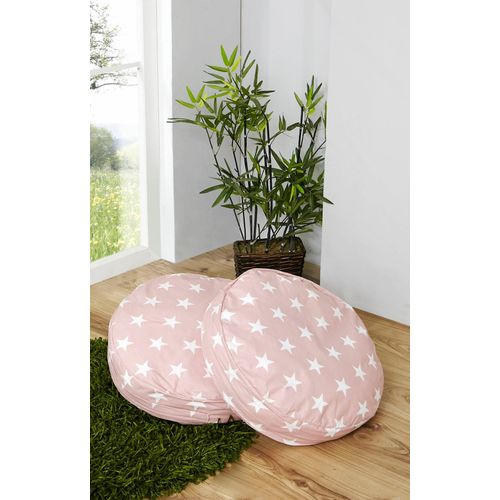 Sitzkissen TICAA, pink (pink, gemustert), B:40cm H:12cm L:40cm, Baumwolle, Dekokissen_Sitzkissen_Kissenhüllen