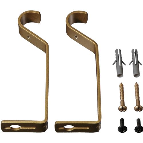 Träger LIEDECO Gr. 1, gold (goldfarben, matt), L:13,2cm Ø:2cm, Gardinenstangenhalterungen, für Gardinenstangen Ø 20 mm