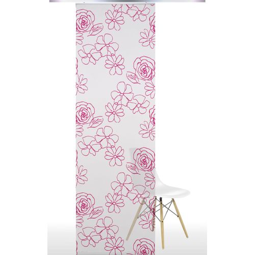 Schiebegardine LIEDECO Gr. 1, pink (weiß, pink), B:60cm H:245cm, Polyester, Gardinen, HxB: 245x60, ohne Paneelwagen