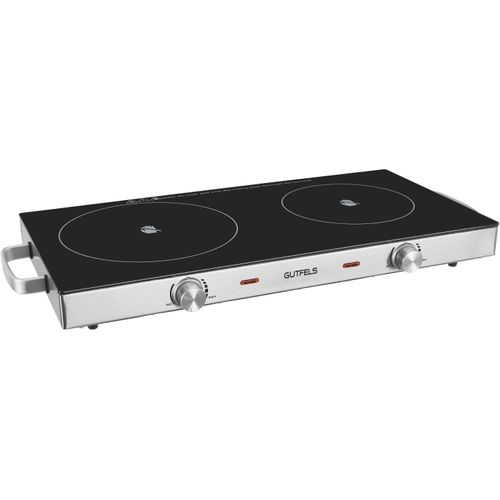 GUTFELS Doppelkochplatte "COOK 4010", schwarz (inox, glas), B:63,8cm H:6,8cm T:29,9cm, Kochplatten