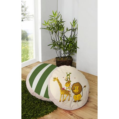 Sitzkissen TICAA, bunt (grün, gemustert), B:40cm H:12cm L:40cm, Baumwolle, Dekokissen_Sitzkissen_Kissenhüllen