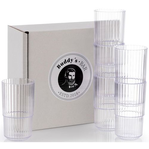 Becher BUDDY'S, transparent, H:15cm, Kunststoff, Trinkgefäße, 500 ml, 6-teilig