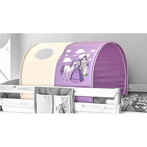 Betttunnel TICAA, lila (helllila), B:89cm H:75cm L:100cm, Baumwolle, Spieltunnel