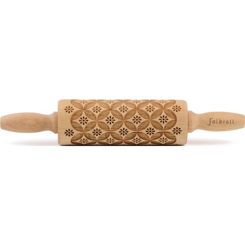 Teigroller FOLKROLL "3D-Motiv-Teigrolle", braun, L:23cm, Buchenholz, Teigroller, China