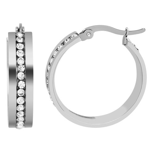 Paar Creolen ADELIA´S, silber, Ohrringe, Damen, Damen, Edelstahl