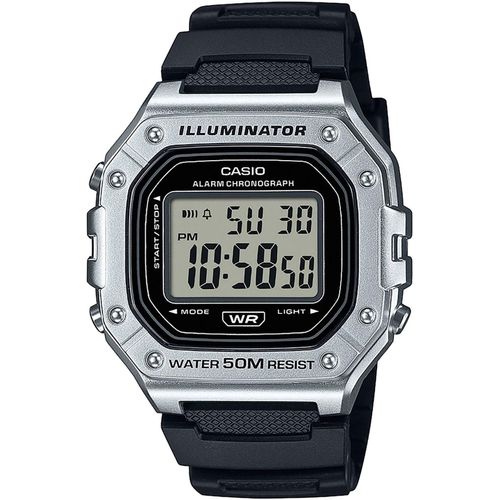 Chronograph, schwarz (schwarz, grau), CASIO TIMELESS COLLECTION, Armbanduhren, Herren, Quarzuhr, Armbanduhr, Herrenuhr,Digitaluhr, Resinarmband,Stoppfunktion
