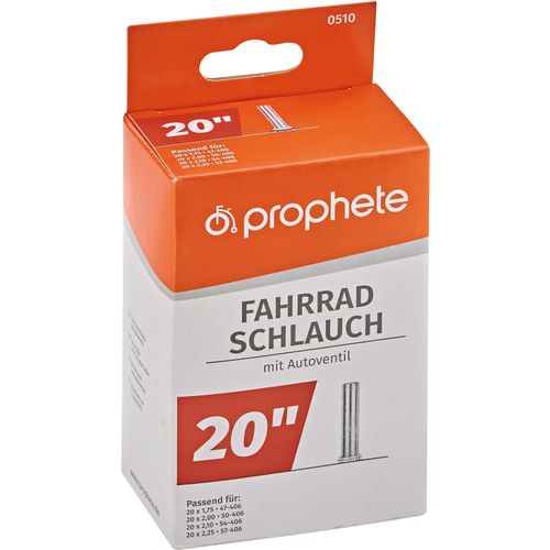 Fahrradschlauch PROPHETE "Fahrradschlauch", schwarz (farbe}), Fahrradschläuche, 48mm, Autoventil (AV), 20 Zoll (50,80cm)