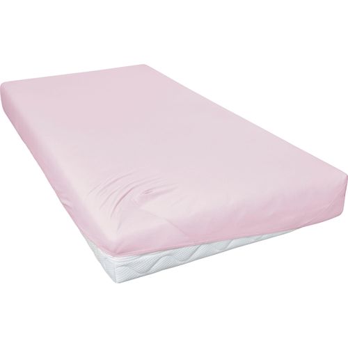 Spannbettlaken PRIMERA, rosa (rosé), B:70cm L:140cm, Jersey, Obermaterial: 100% Baumwolle, Bettlaken, für Kindermatratzen