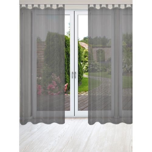 Gardine HEINE HOME, grau (anthrazit), B:135cm H:245cm, Polyester, Gardinen