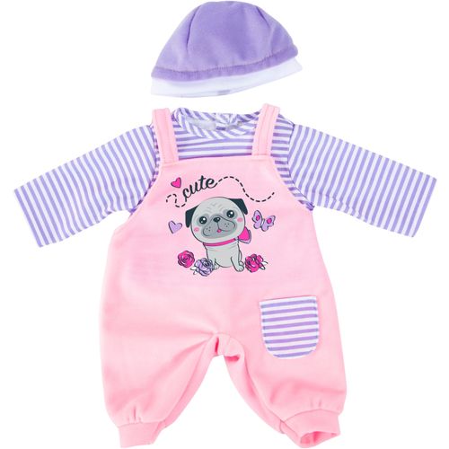 Puppenkleidung BAYER "Latzhose Hund 38 cm", lila (lila, rosa), Puppenkleidung, Kinder