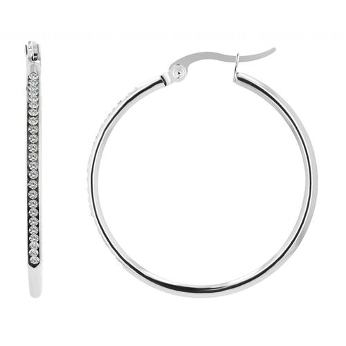 Paar Creolen ADELIA´S, silber, Ohrringe, Damen, Damen, Edelstahl
