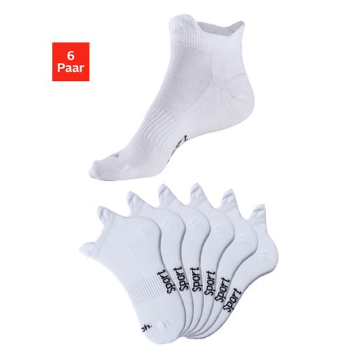 Sneakersocken BENCH., Herren, Gr. 39-42, weiß (6x weiß), Baumwollmischung, unifarben, elastisch, Socken, mit feiner Mesh Konstruktion und Mittelfußgummi