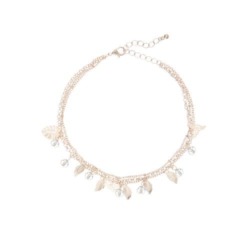 Fußkette mit Anhänger LASCANA, Damen, Gr. Metall, rosa (roségoldfarben), glänzend, Fußketten, mit Anhängern, Fußkettchen-Armband, Fußkettchen mit Anhänger