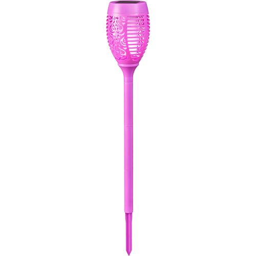 LED Gartenfackel BONETTI, lila, H:72cm, Lampen, LED Solar Gartenfackel mit realer Flamme