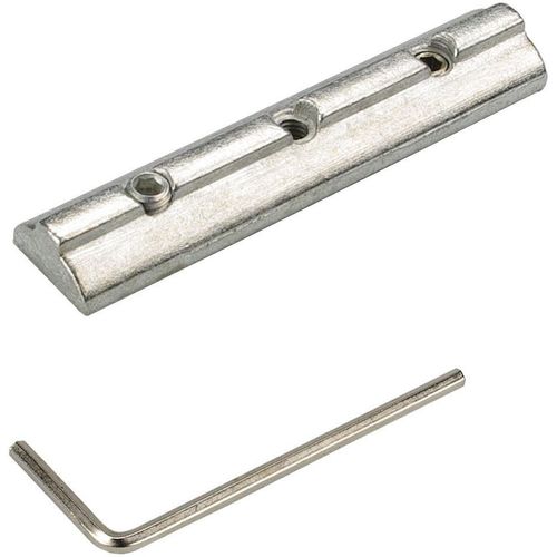 Verbinder LIEDECO, silber (nickelfarben, matt), L:8cm, Gardinenstangenhalterungen, für Innenlaufprofile Ø 20 mm