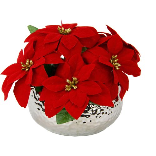 Kunstpflanze I.GE.A., rot, B:26cm H:16cm T:26cm Ø:19cm, Polyester, Kunstpflanzen