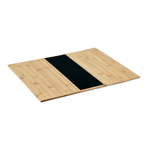 Tablett KESPER "Sofatablett/-ablage, FSC, 42 x 34 cm", beige (natur, schwarz), B:34cm H:0,7cm L:42cm, Bambus, Tabletts, flexible Ablage aus Bambus mit Filzeinsatz fürs Sofa