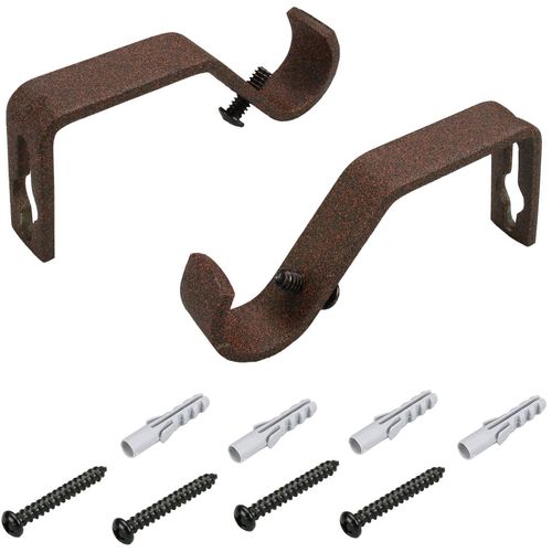 Träger LIEDECO, braun (rostbraun), Ø:1,6cm, Gardinenstangenhalterungen, für Gardinenstangen Ø 16 mm