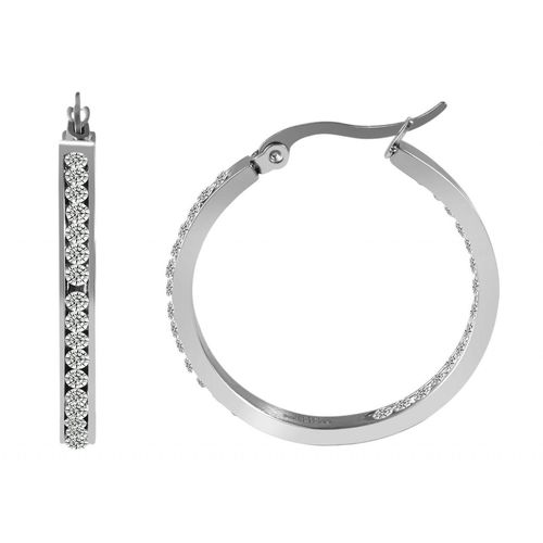 Paar Creolen ADELIA´S, silber, Ohrringe, Damen, Damen, Edelstahl