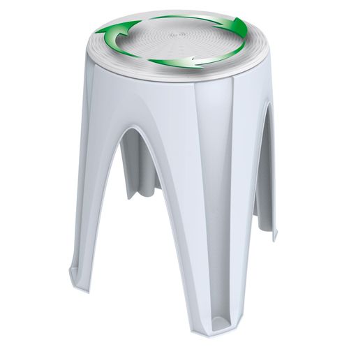 Badhocker BISCHOF BAMA, grau (weiß, grau), B:35cm H:45,5cm T:35cm, Hocker, Sitzfläche um 360 drehbar