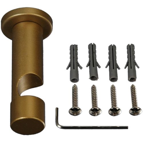 Träger LIEDECO, grau (messingfarben), Ø:2cm, Gardinenstangenhalterungen, für Gardinenstangen Ø 20 mm