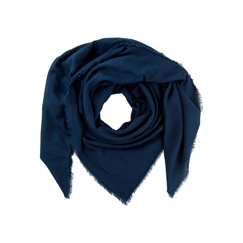 Halstuch LAURA SCOTT, Damen, blau (nightblau), Web, Baumwolle, unifarben, leicht durchscheinend, leicht transparent, casual, Modetücher, in quadratischer Maxi-Form - NEW